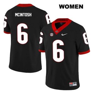 Women's Georgia Bulldogs NCAA #6 Kenny McIntosh Nike Stitched Black Legend Authentic College Football Jersey USQ7754NP